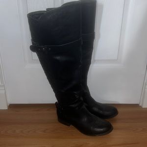 Not Rated black knee high leather boot, size 10.